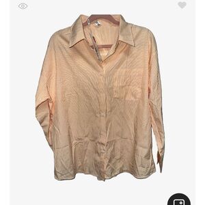 Orange and white button up